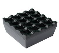 SDKIR-Creative metal 16 cendrier avec couvercle carré trou grand vintage cendrier dépoli,Noir Sable