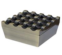 SDKKY Creative metal 16 cendrier avec couvercle carré trou grand vintage bronze vert,cendrier dépoli