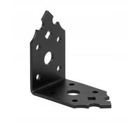 SDKL1-10 connecteurs coudés 65 x 65 x 40 x 2,5 mm avec nervures nervurées, angle de perçage, équerres de construction, raccords en bois, connecteurs de poutre, raccords en poudre, noir décoratif