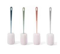 SDKZBFC 4PCS Brosse éponge pour gobelets,Brosse éponge Douce pour Le Nettoyage des Bouteilles avec Long Manche en Plastique, Brosse à Bouteille pour Mugs, Tasses à café, Bouteilles de vin