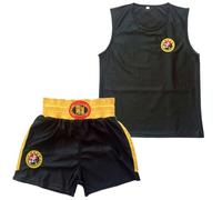 SDKZBFC Ensemble d'uniforme d'arts martiaux, Facile à enfiler pour les enfants, coupe ample et élastique pour le Taekwondo, Karaté, entraînement et démonstrations.