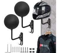 SDLDEER Lot de 2 supports muraux polyvalents pour casque de moto, pour casque de moto, veste, casquettes, casque de rugby