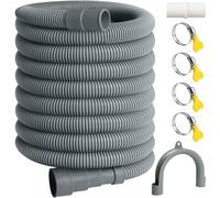 SDLDEER Tuyau d'évacuation universel de 3 m pour machine à laver avec 1 support, 1 connecteur et 4 pinces, rallonge de tuyau d'évacuation de lave-vaisselle