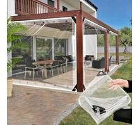 SDLLG Bâche de Protection imperméable et Transparente avec œillets en PVC, l'épaisseur de la bâche Polyvalente est de 0,4 mm - Résistant aux intempéries - Pliable 2,4 x 4,4 m