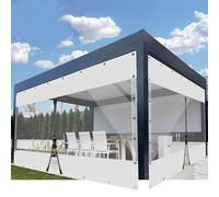 SDLLG Bâche de tonnelle Transparente, avec œillets, PVC, Coupe-Vent, 0,5 mm, imperméable, Rideau de séparation pour extérieur, Garage, terrasses, Jardin, Balcon, 2 x 3 m (H x L), Blanc, avec 1