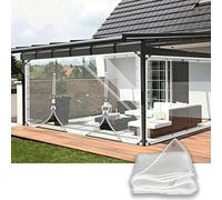 SDLLG Bâche Transparente avec œillets de 1,6 x 3,6 m - avec Fermeture éclair - 0,35 mm - Protection des Plantes - Rideaux de Pluie - Verre PVC Transparent et étanche - Bâche de Protection