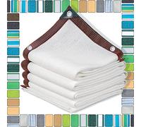 SDLLG Filet d'ombrage avec œillets - Blanc - 4 x 4 m - Voile d'ombrage à 90% - en polyéthylène Haute densité - Respirant, rafraîchissant - Filet de Protection Contre Le Vent - pour Balcon