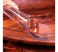 SDLLG Nappe de Table Ronde Transparente en PVC Protection imperméable, Épaisseur : 1.3/1.6/2/3 mm ; Diamètre : Entre 50-150cm imperméable pour Bureau Facile à Nettoyer