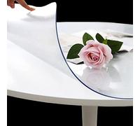 SDLLG Nappe de Table Ronde Transparente en PVC Protection imperméable, Épaisseur : 1.3/1.6/2/3 mm ; Diamètre : Entre 50-150cm imperméable pour Bureau Facile à Nettoyer