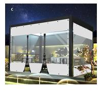 SDLLG Rideaux d'extérieur avec œillets - Bâche en PVC Transparent - 0,5 mm d'épaisseur - pour terrasses, Jardin, Balcon, extérieur, Garage, 2 x 2,2 m (H x L) - Blanc - avec 2 Fermetures éclair