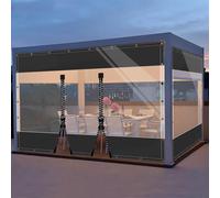 SDLLG Rideaux d'extérieur avec œillets - Bâche en PVC Transparent - 0,5 mm d'épaisseur - pour terrasses, Jardin, Balcon, extérieur - 2 x 2,8 m (H x L) - Noir - avec 2 Fermetures éclair