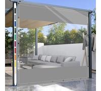SDLLG Rideaux d'extérieur avec œillets - en PVC Transparent - 0,5 mm d'épaisseur - pour terrasses, Jardin, Balcon, extérieur, Garage - 2 x 2 m (H x L) - Gris