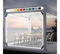 SDLLG Rideaux d'extérieur avec œillets - en PVC Transparent - 0,5 mm d'épaisseur - pour terrasses, Jardin, Balcon, extérieur, Garage, 1 x 2 m (H x L)