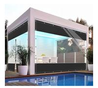 SDLLG Rideaux d'extérieur avec œillets - en PVC Transparent - 0,5 mm d'épaisseur - pour terrasses, Jardin, Balcon, extérieur - 2,5 x 3,2 m (H x L) - Noir