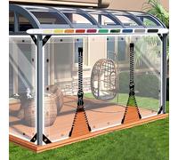 SDLLG Rideaux d'extérieur avec œillets - en PVC Transparent - 0,5 mm d'épaisseur - pour terrasses, Jardin, Balcon, extérieur, Garage, 2,5 x 2,8 m (H x L) - avec 2 Fermetures éclair