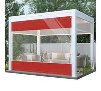 SDLLG Rideaux d'extérieur d'hiver résistants aux intempéries et Ajustables, épaisseur de 0,5 mm, Rideau de séparation pour Jardin, Balcon, extérieur, pavillon, terrasse, 1,5 x 2,2 m (H x L), Rouge