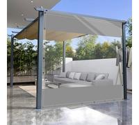 SDLLG Rideaux d'extérieur d'hiver résistants aux intempéries et Ajustables, épaisseur de 0,5 mm, Rideau de séparation pour Jardin, Balcon, extérieur, Garage, pavillon, terrasse, 2 x 3 m (H x L), Gris