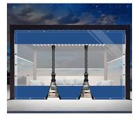 SDLLG Rideaux d'extérieur d'hiver résistants aux intempéries et réglables - Bâche épaisse de 0,5 mm - pour Jardin, Balcon, extérieur, Garage, pavillon, terrasse - 2 x 3,6 m (H x L) - Bleu - avec 2
