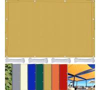 SDLLG Voile d'ombrage Rectangle avec Oeillets Fabriqué en Tissu Oxford 180 g/㎡ Imperméable Protection Solaire UV Contre Les intempéries Voile d'ombrage pour Balcon Terrasse Jardin -Jaune