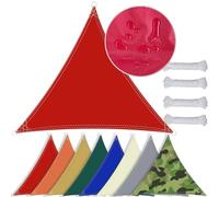 SDLLG Voile d'ombrage Triangle avec D Anneau Fabriqué en Tissu Oxford 180 g/㎡ Imperméable Protection Solaire UV Contre Les intempéries Voile d'ombrage pour Balcon Terrasse Jardin -Rouge