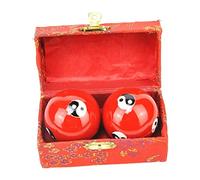 Sdlnklm 2 Pièces Boules Baoding Exercice Main Boules Massage Doigts Balle Relaxation Surface Lisse Convient à La Détente Remise En Forme Cadeau Domicile, Tai Chi Rouge