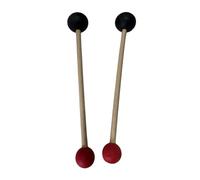 Sdlnklm 2 Pièces Maillet Bols Chantant Percussion Double Tête Felt Bois Spécial Accessoire Manipulation Facile pour Méditation Pratique Musicale Séances, Rond Noir et Rouge