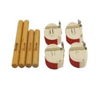Sdlnklm 4 Pièces Bâton de Massage en Bambou Rouleaux en Bois Accessoires pour Outils d'Automassage Construction Robuste Adaptée pour Soulagement des, Ceinture Extensible Beige