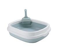 Sdlnklm Bac à Litière pour Chat avec Outil de Nettoyage, Cadre Amovible, Grande Capacité, Antidérapant, Léger, Portable, Convient Aux Chats et Aux Animaux Dom, Bleu Grand