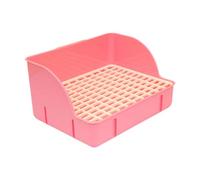 Sdlnklm Bac à Litière pour Lapin avec Compartiment pour Cage, Panneau de Litière pour Petits Animaux, Toilettes d'angle pour Animaux de Compagnie, Rose