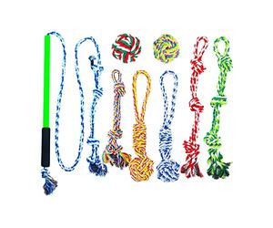 Sdlnklm Bâton D'Agilité pour Chiens Pole Extensible avec Accessoires Jouet D'Interaction Chien Corde Résistante Nylon pour Activités Adapté pour Espaces, Bleu S