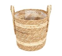 Sdlnklm Cache-Pot Panier Plante Osier Doublure Intérieure Tressée Pot à Fleurs Rangement Panier Décoratif Convient à la de Plantes Maison, 26cmx24cm