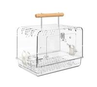 Sdlnklm Cage de Transport en Acrylique Transparent avec Support, Plateau Amovible, Idéale pour Les Perroquets. Légère et Munie d'une Poignée, Elle Est par, Cage à Oiseaux