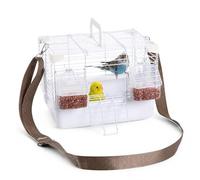 Sdlnklm Cage de Transport Oiseau Résistante Entretien Simple Ventilation Continue Plateau Pratique Adaptée aux Promenades Vétérinaire Concours Oiseaux, Blanc cassé, Blanc