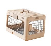 Sdlnklm Cage de Transport Pliable pour Chiot, Rigide et Portable, pour Chien, Chat Ou Lapin. Conception Pliable avec Grille Amovible pour Une Hygiène Optimale, Rose Clair