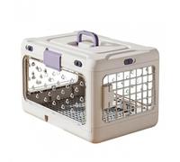 Sdlnklm Cage de Transport Pliable pour Chiot, Rigide et Portable, pour Chien, Chat Ou Lapin. Conception Pliable avec Grille Amovible pour Une Hygiène Optimale, Blanc