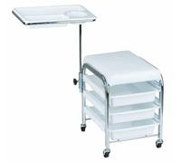 Sdlnklm Chariot Pédicure Tabouret Salon Trolley Poste Roulant avec Tiroirs Plateau Réglable Mobilité Améliorée Confort de Travail Convient aux Salons Professionnels Pédicure et Extensions de Cils