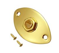 Sdlnklm Guitar Oval Jack Prise Entrée Sortie Douille Socle Plaque Fer Cuivre Convenant pour Réparation Installation Maintenance Électric Guitar Bass, D'or