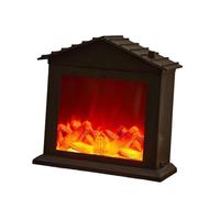 Sdlnklm Lanterne de Cheminée, Lanterne de Cheminée Sans Flamme avec Effet Flamme, Petite Cheminée LED, Décoration de Noël pour Une Utilisation Intérieure et E, Toiture Triangulaire