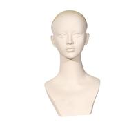 Sdlnklm Mannequin Tête Femme avec Épaules Porte Perruque Présentoir Mannequin Support Perruque PVC Nettoyage Simple Adapté à Maison Salon Magasin, Pas de Maquillage
