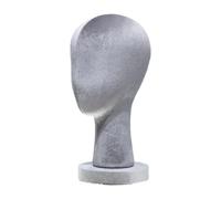 Sdlnklm Mannequin Tête Présentoir Modèle Stand Support Perruque Velours avec Base Stable pour Exposition Séchage Création Perruques Salons Boutiques Maison Vo, Gris, Hauteur 33cm