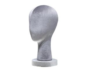 Sdlnklm Mannequin Tête Présentoir Modèle Stand Support Perruque Velours avec Base Stable pour Exposition Séchage Création Perruques Salons Boutiques Maison Vo, Gris, Hauteur 33cm