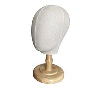 Sdlnklm Mannequin Tête Stand Perruque Bois Base Tissu Stable pour Exposer et Chapeaux Cheveux Bandeaux Convenant pour Maison Magasin Salon, Modèle de tête de femme