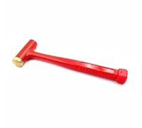 Sdlnklm Marteau de Réparation Guitare Maillet Luthier Outil Frettes Masse Double Précision Accrue Têtes Non Marquantes Cuivre Plastique Confort d'Usage Adapté, Red