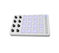 Sdlnklm MIDI Pad Contrôleur Portable avec Interface USB 16 Pads Battement RGB Equipé de 8 Potentiomètres et Connexion BT Clavier MIDI Léger Adapté à la