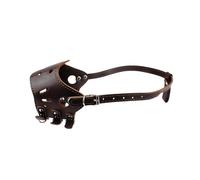 Sdlnklm Muzzle pour Chien Protège La Gueule Empêche Les Morsures Contrôle Les Aboiements en PU Cuir Léger Permet de Boire Adapté Aux Promenades et Dressage, XS Marron