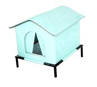 Sdlnklm Niche Extérieure pour Chat, Imperméable et Isolée pour l'hiver, avec Abri Contre Le Vent, Cadre surélevé, Coussin Intérieur en Tissu Oxford, L