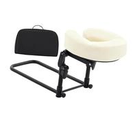 Sdlnklm Oreiller Facial Appui-tête Massage Matelas Coussin de Soutien Ajustable Structure Pliable En PU et Mousse Mémoire Conçu pour Maison Récupératio, Beige Blanc