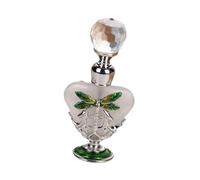 Sdlnklm Parfum Flacon Récipient Échantillon Vide Flacon Verre Motif Sophistiqué Poignée Sécurisée Adapté Sac à Main, Vert