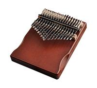 Sdlnklm Piano à Pouces Instrument à 17 Notes Clavier Bois Accessoire Musique Livret Enseignement Coffret Protection Adapté aux Élèves Débutants, Café