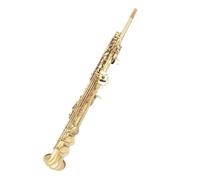 Sdlnklm Saxophone Soprano Droit en Laiton Instrument de Vent Corps Métallique Monobloc Finition Bronze Ancien Son Précis et Chaleureux Clés Confortables Étui
